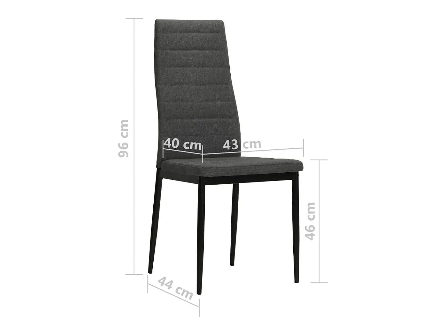 Sillas de comedor 6 unidades tela gris oscuro