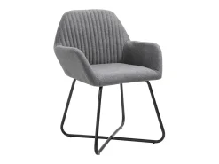 Sillas de comedor 2 unidades tela gris oscuro