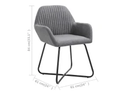 Sillas de comedor 2 unidades tela gris oscuro