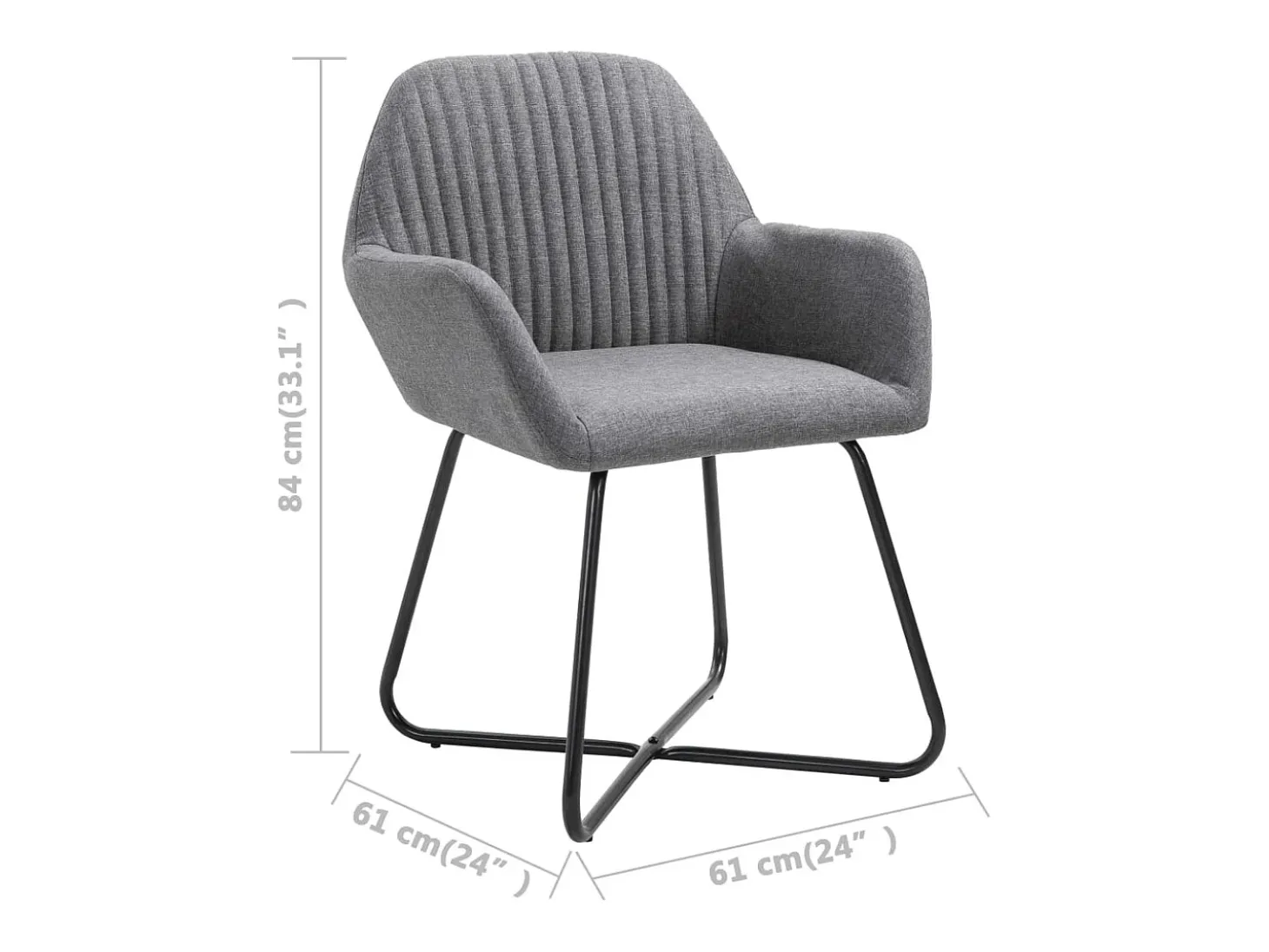Sillas de comedor 2 unidades tela gris oscuro