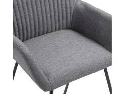 Sillas de comedor 2 unidades tela gris oscuro