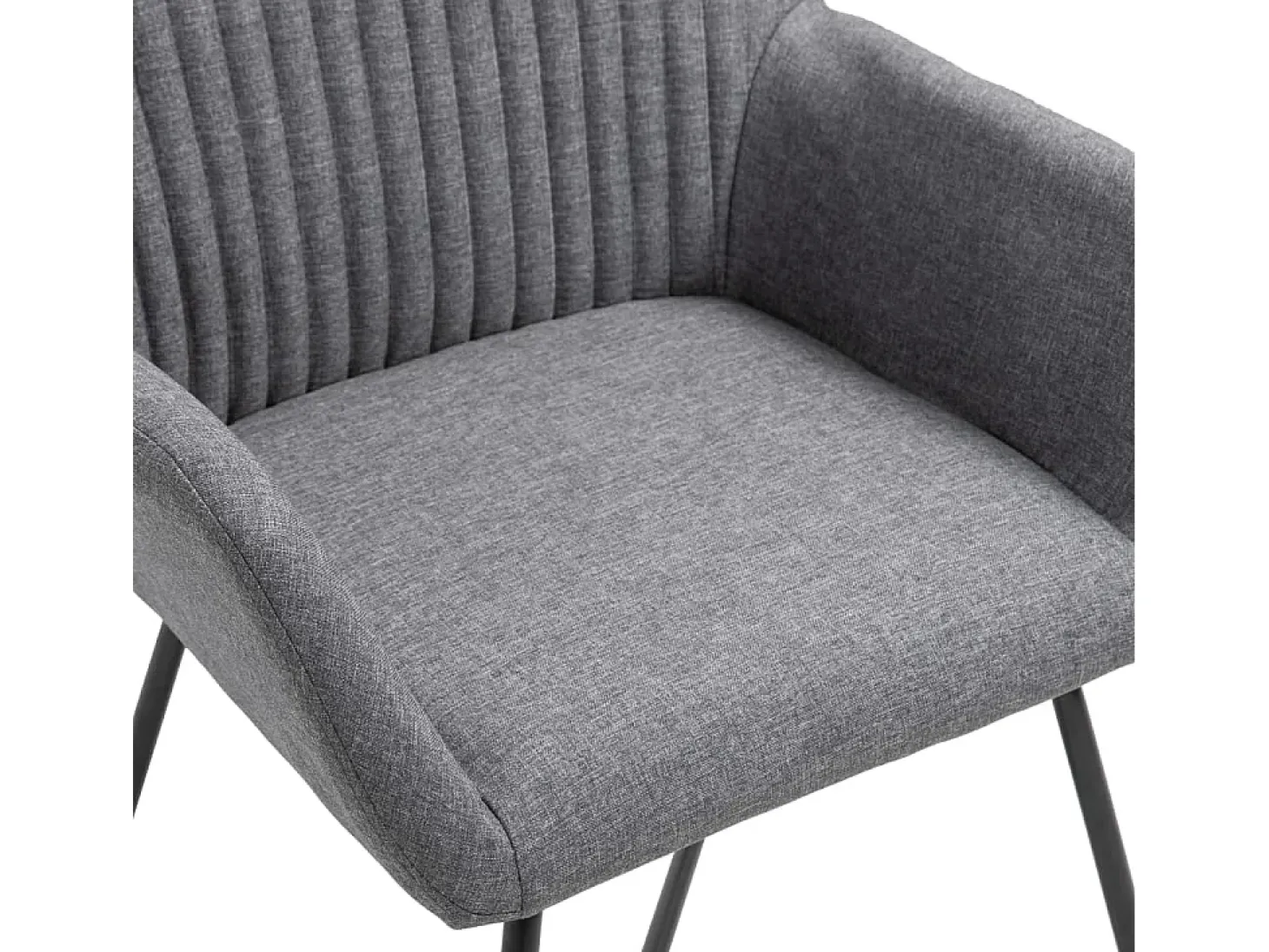 Sillas de comedor 2 unidades tela gris oscuro