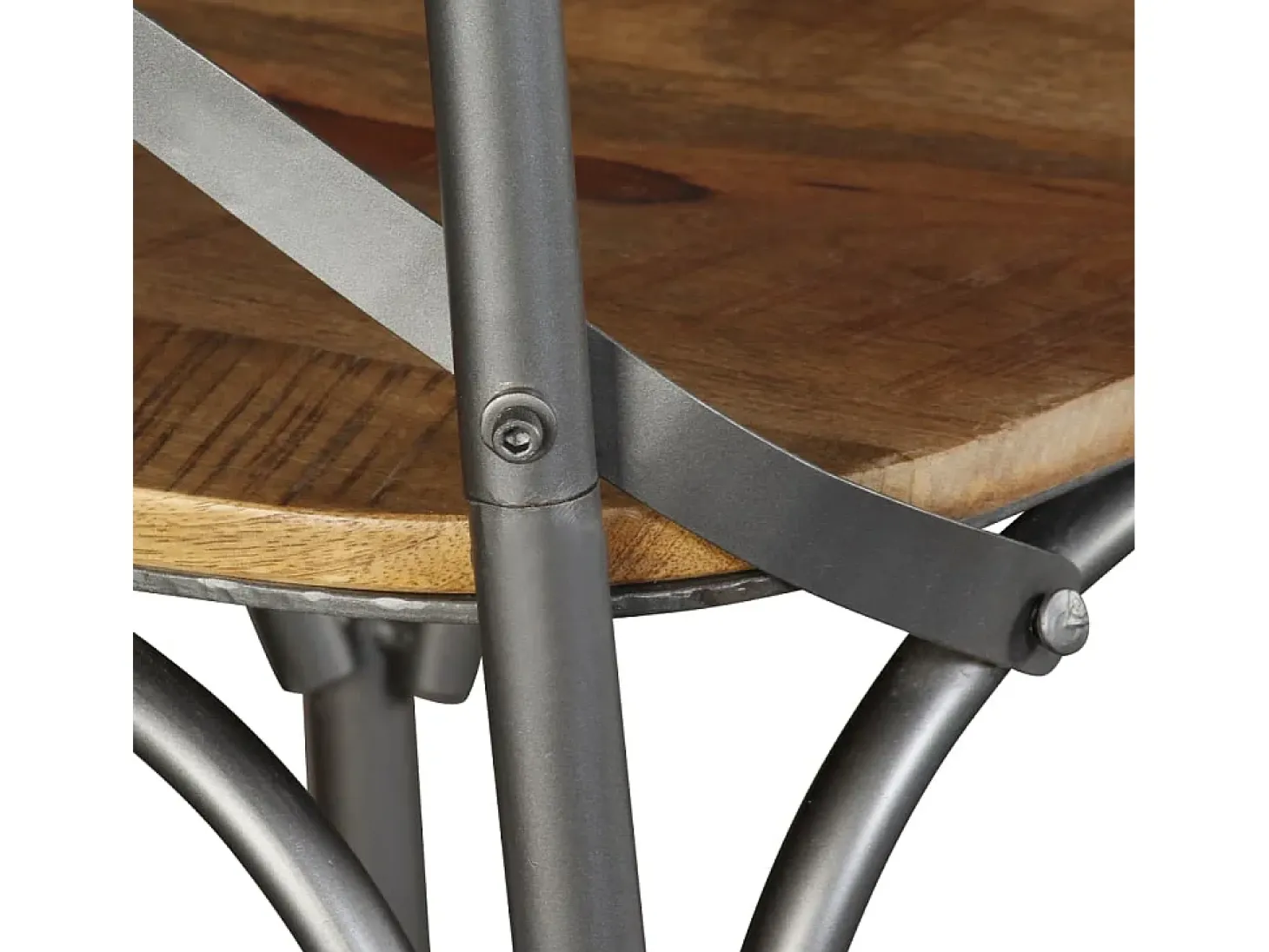 Sillas de comedor 4 unidades. madera de mango respaldo acero cruzado
