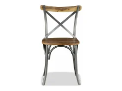 Sillas de comedor 4 unidades. madera de mango respaldo acero cruzado