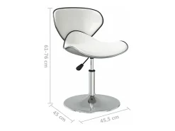 Sillas de comedor 6 unidades cuero sintético blanco