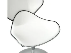 Sillas de comedor 6 unidades cuero sintético blanco