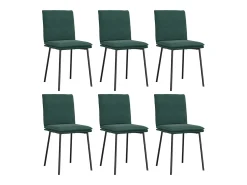 Sillas de comedor 6 unidades terciopelo verde oscuro