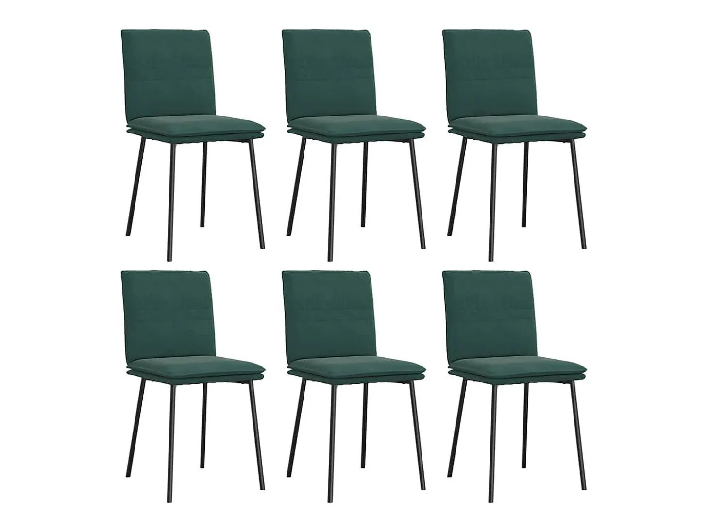 Sillas de comedor 6 unidades terciopelo verde oscuro