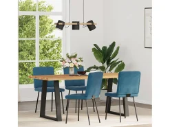 Sillas de comedor 4 unidades terciopelo azul