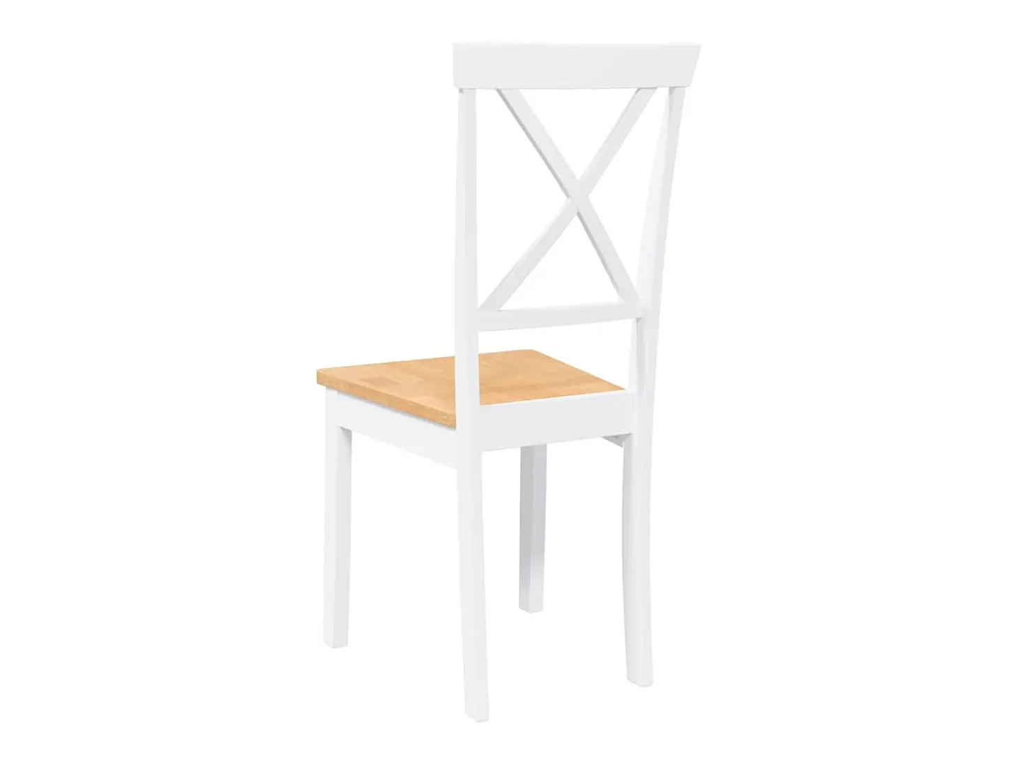 Sillas de comedor 2 unidades madera maciza de caucho blanco