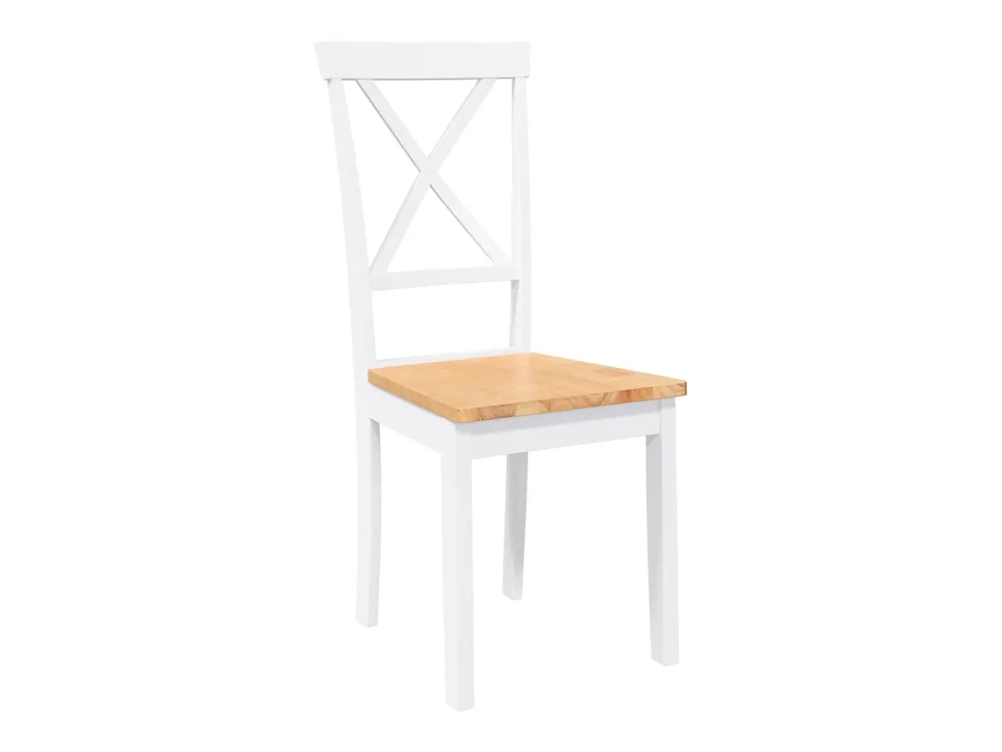Sillas de comedor 2 unidades madera maciza de caucho blanco