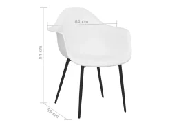 Sillas de comedor 2 unidades blancas PP