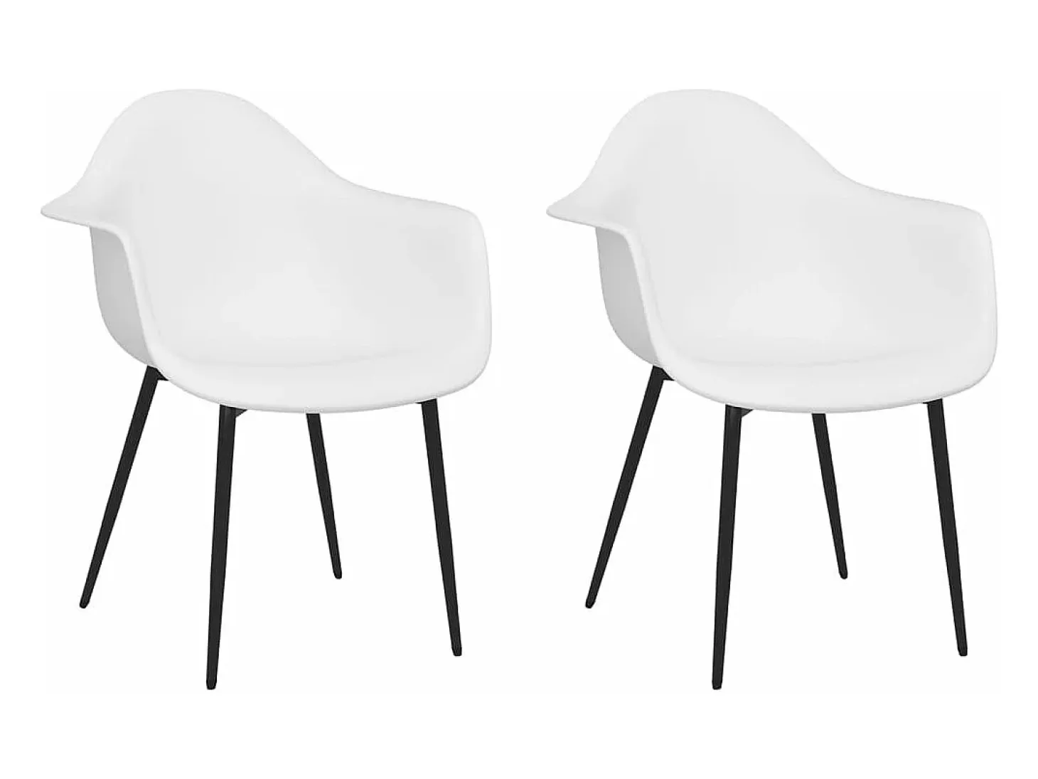 Sillas de comedor 2 unidades blancas PP