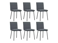 Sillas de comedor 6 unidades terciopelo gris oscuro