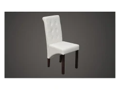 Sillas de comedor 4 unidades cuero sintético blanco