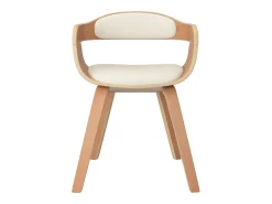 Sillas de comedor 2 unidades cuero sintético y madera curvada crema
