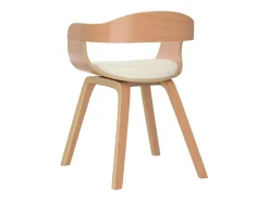 Sillas de comedor 2 unidades cuero sintético y madera curvada crema
