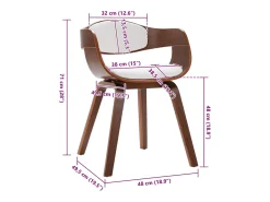 Sillas de comedor 2 unidades madera curvada y cuero sintético