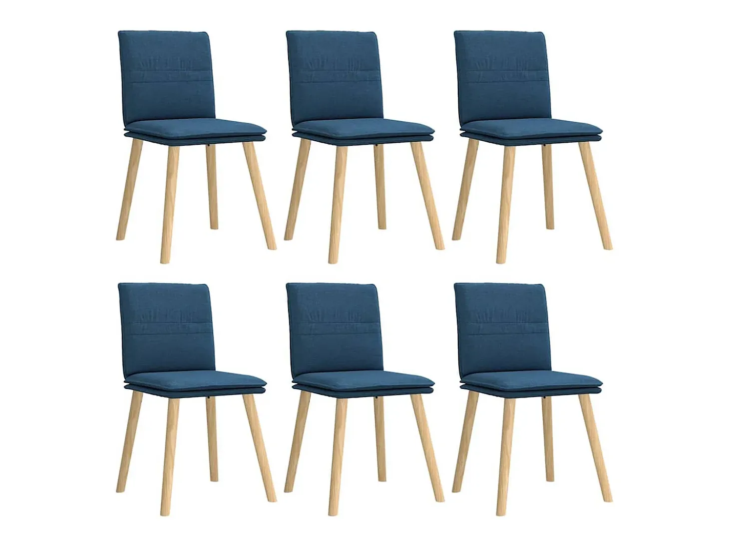 Sillas de comedor 6 unidades tela azul
