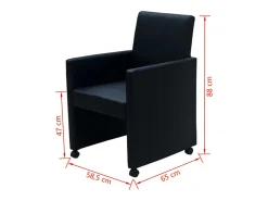 Sillas de comedor 2 unidades cuero sintético negro