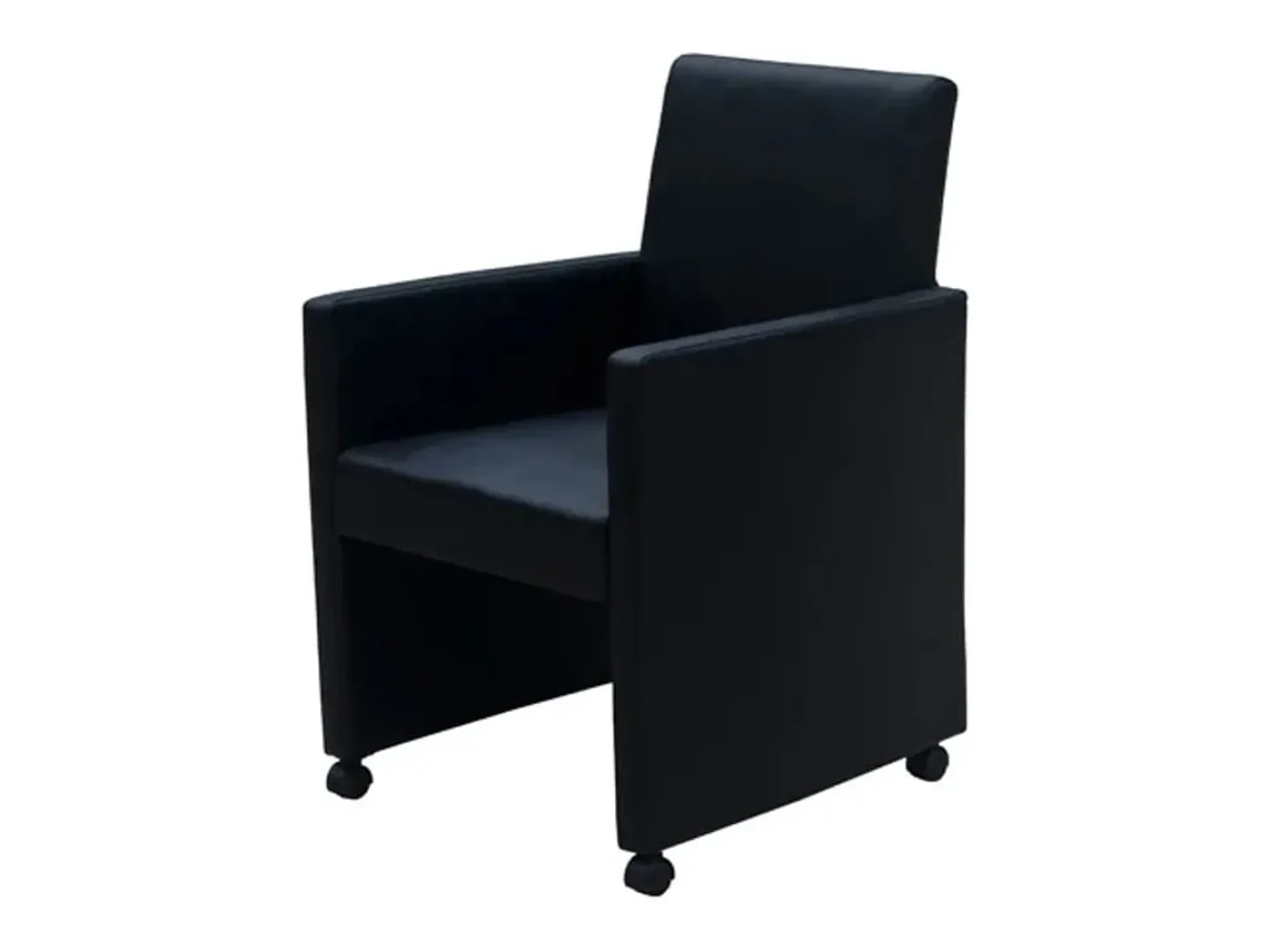 Sillas de comedor 2 unidades cuero sintético negro