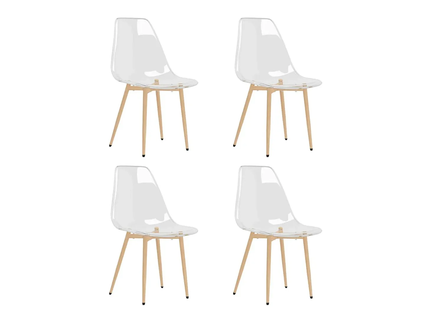 Sillas de comedor 4 unidades transparente PET