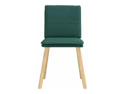 Sillas de comedor 4 unidades tela verde oscuro