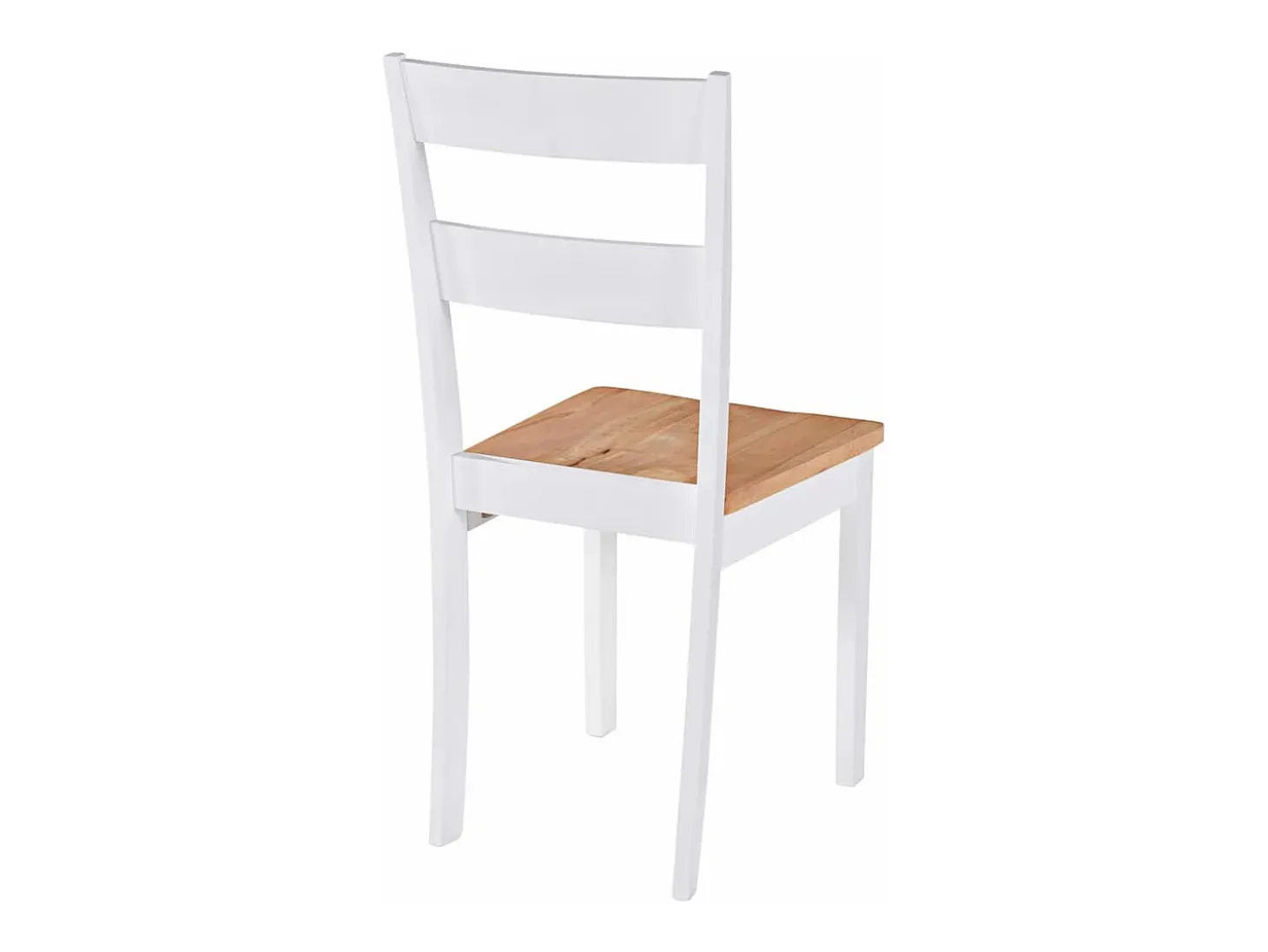 Sillas de comedor 2 unidades madera maciza de caucho blanco