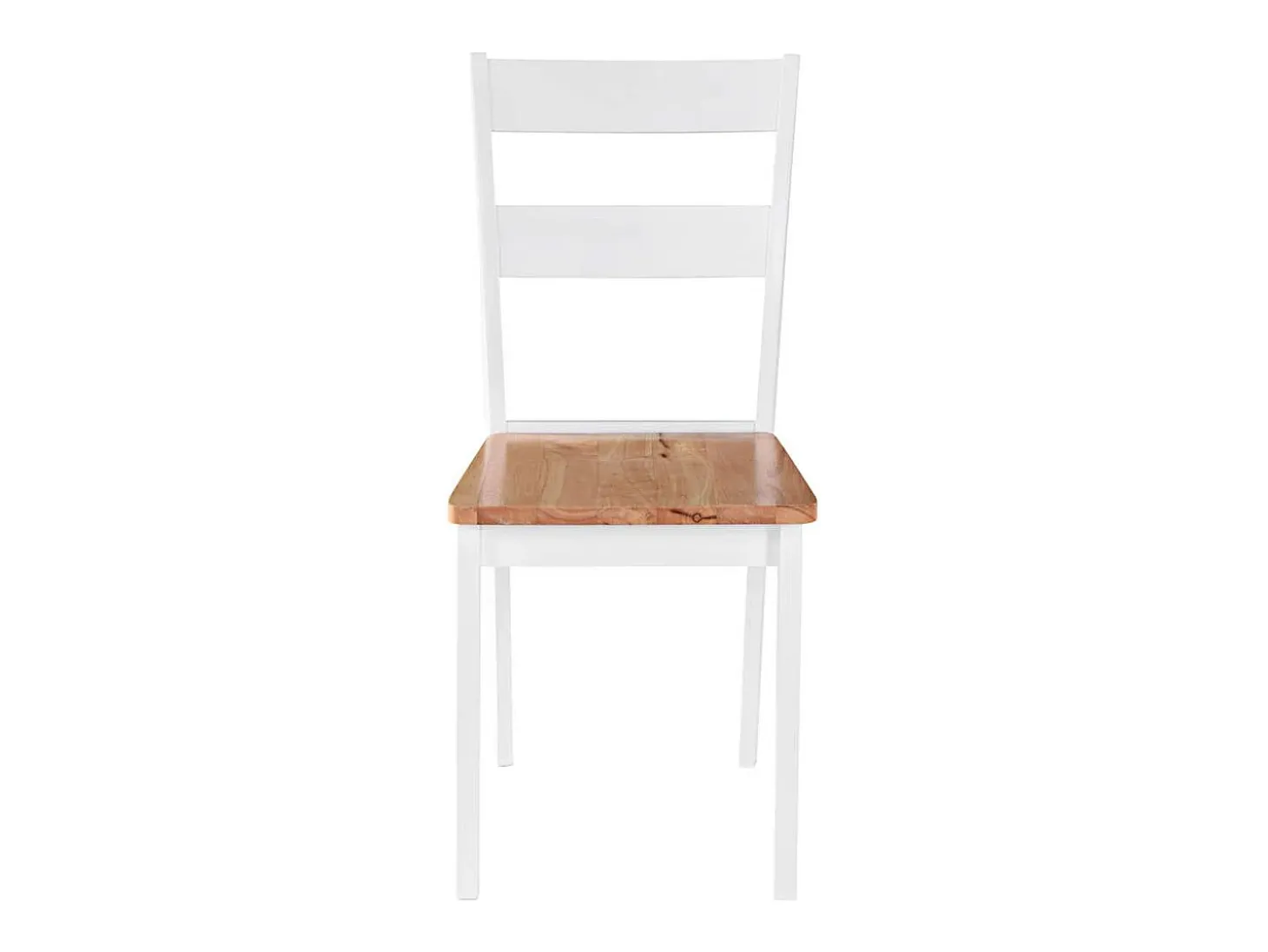 Sillas de comedor 2 unidades madera maciza de caucho blanco