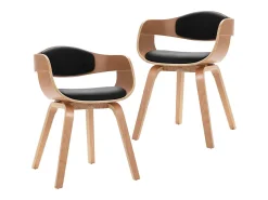 Sillas de comedor 2 unidades madera curvada y cuero sintético