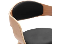 Sillas de comedor 2 unidades madera curvada y cuero sintético