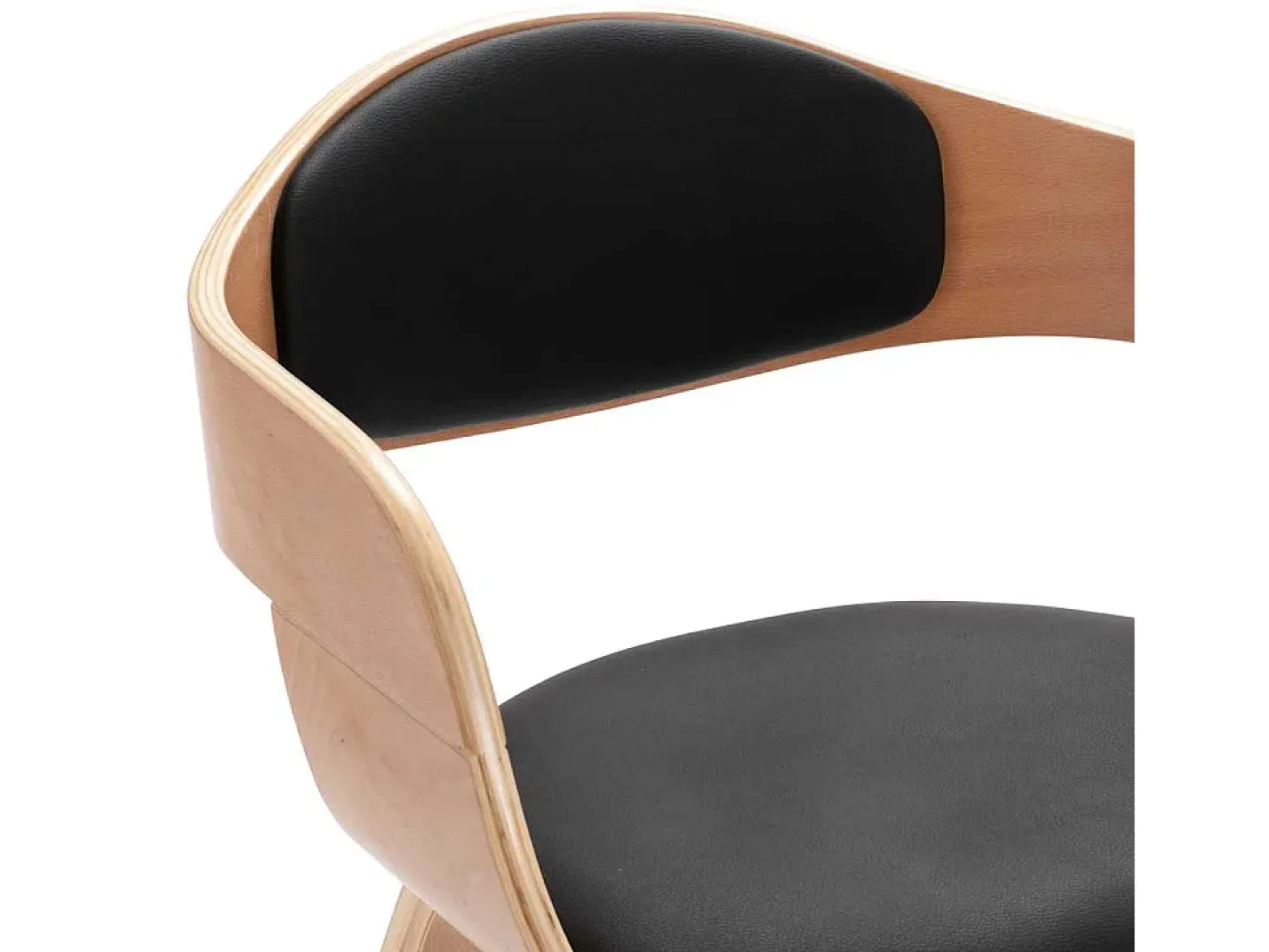 Sillas de comedor 2 unidades madera curvada y cuero sintético
