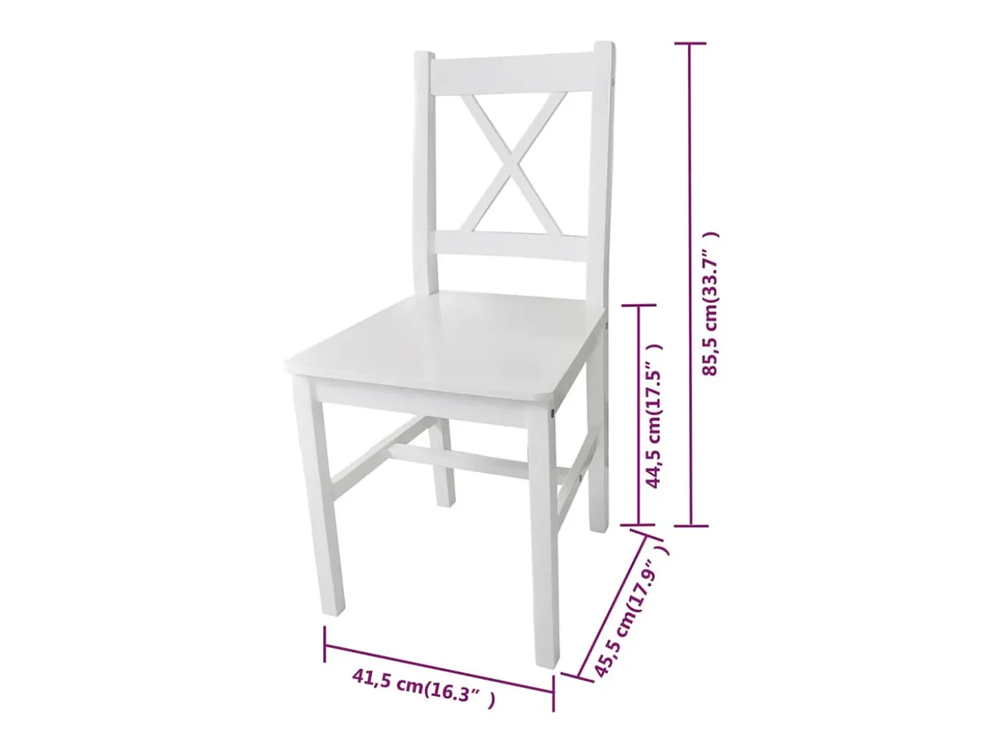 Sillas de comedor 6 unidades madera de pino blanco