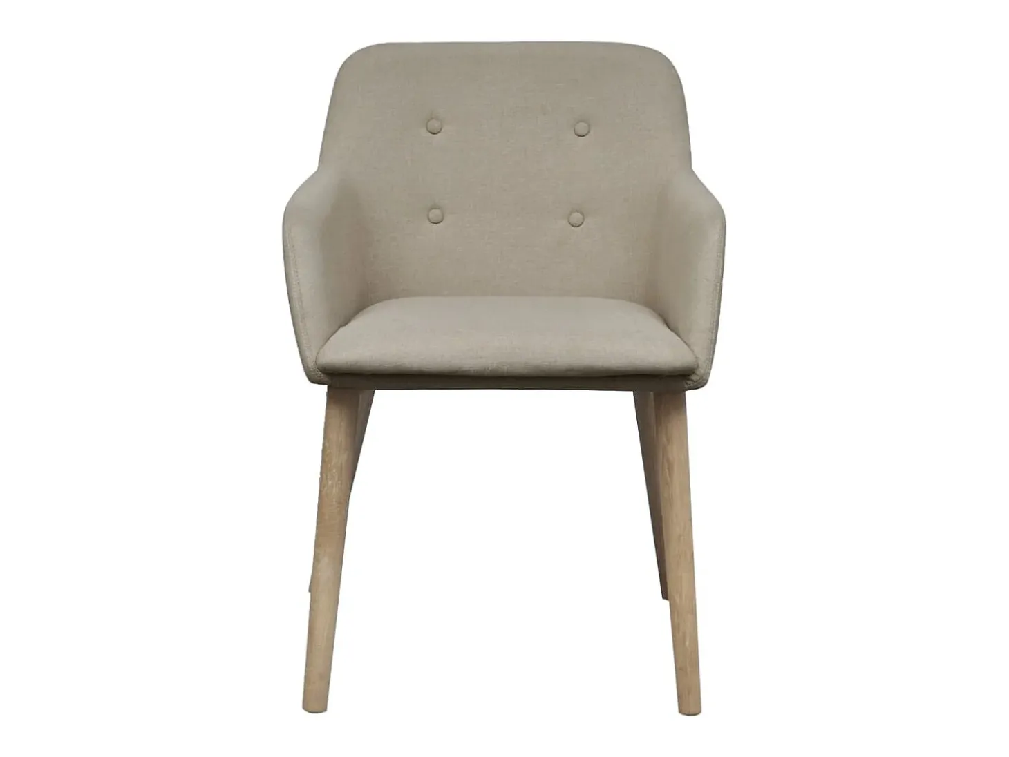 Sillas de comedor 2 unidades tela beige y madera maciza de roble