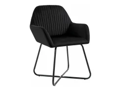 Sillas de comedor 2 unidades terciopelo negro