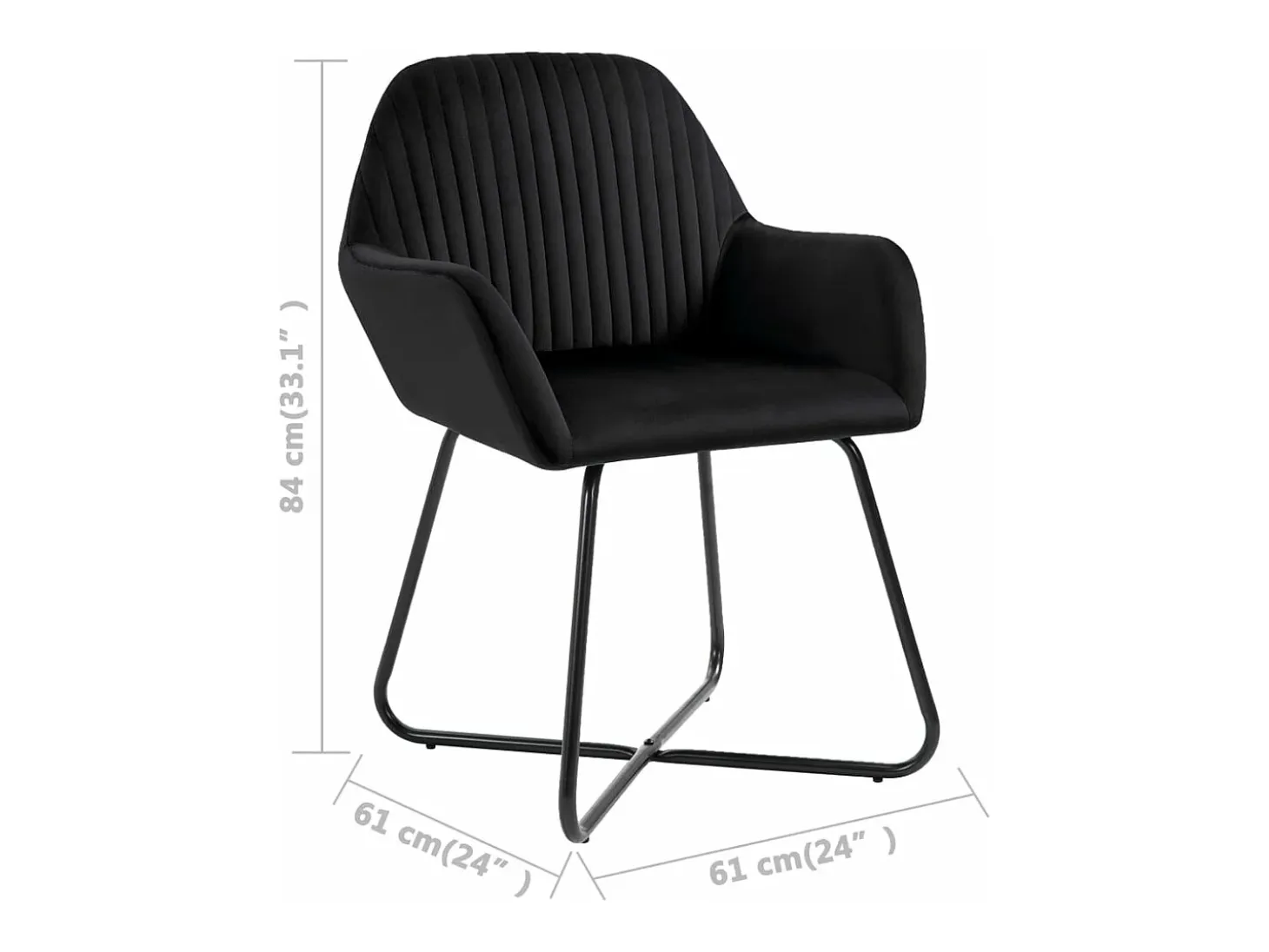 Sillas de comedor 2 unidades terciopelo negro