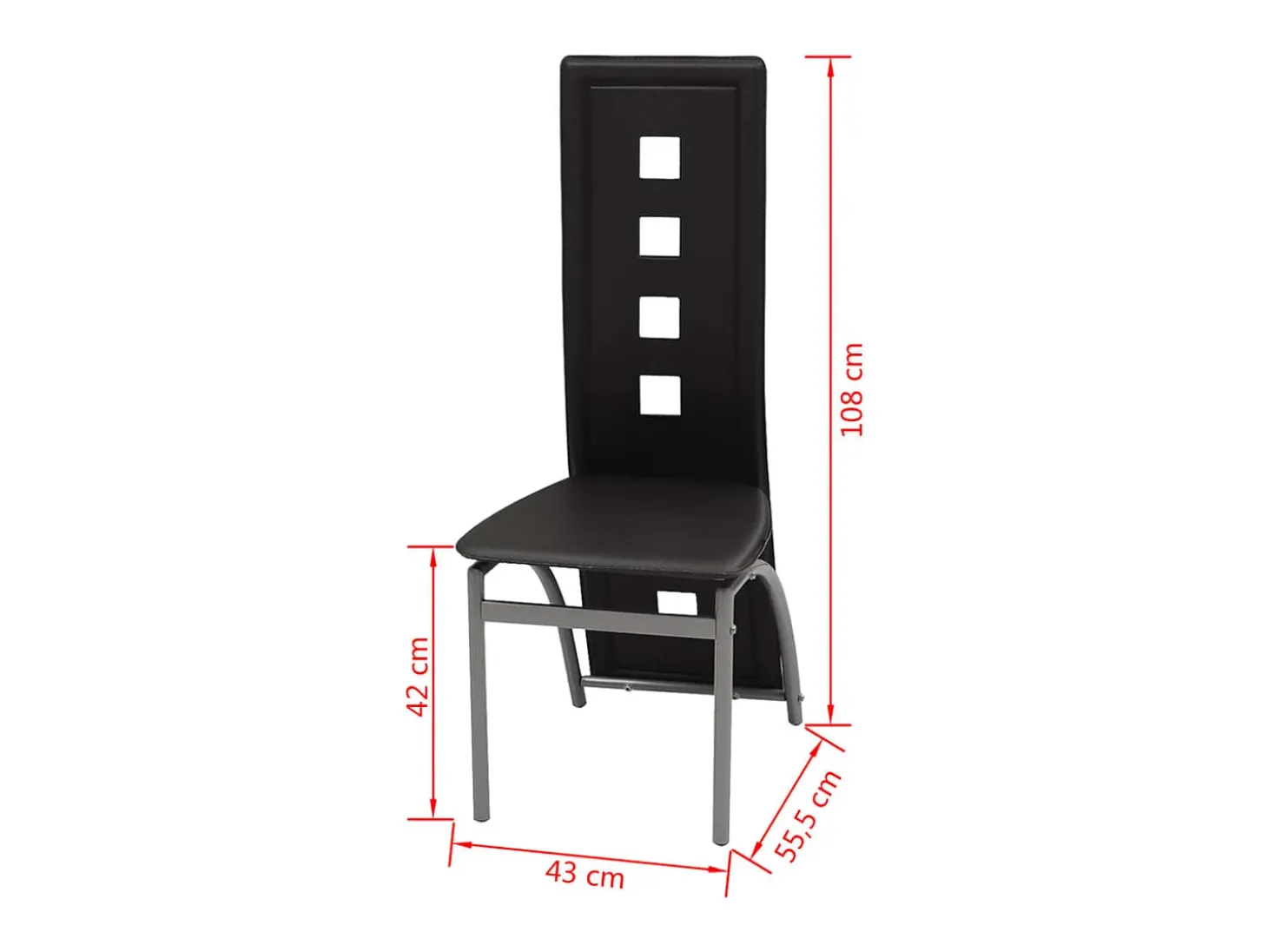 Sillas de comedor 6 unidades cuero sintético negro