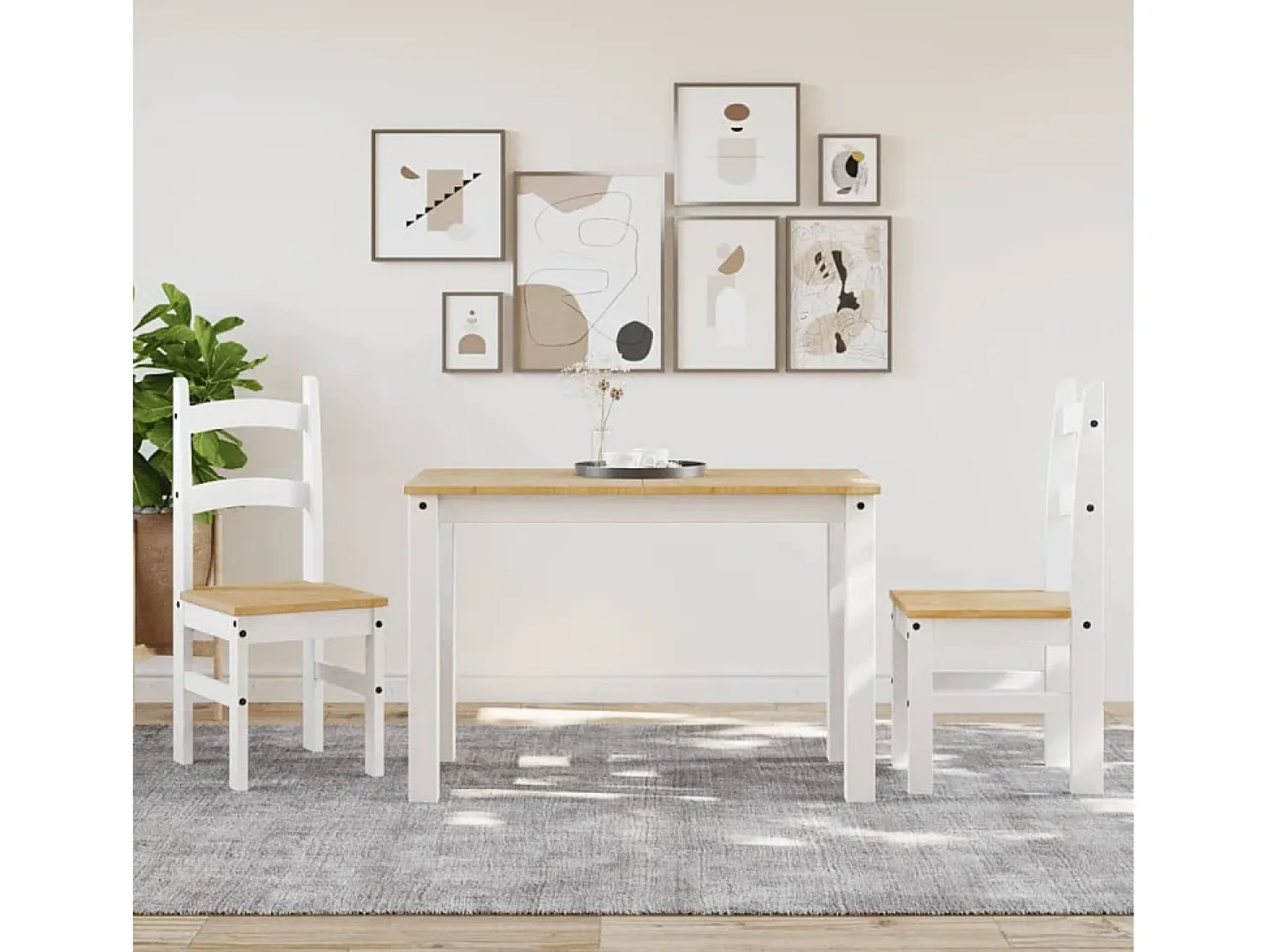 Sillas de comedor 2 unidades madera maciza pino blanco 40x46x99 cm