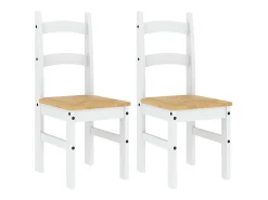 Sillas de comedor 2 unidades madera maciza pino blanco 40x46x99 cm