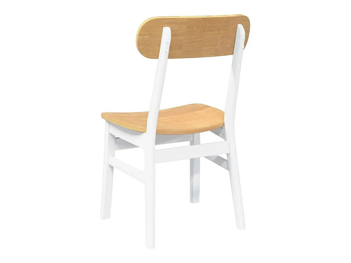 Sillas de comedor 2 unidades madera maciza de caucho blanco