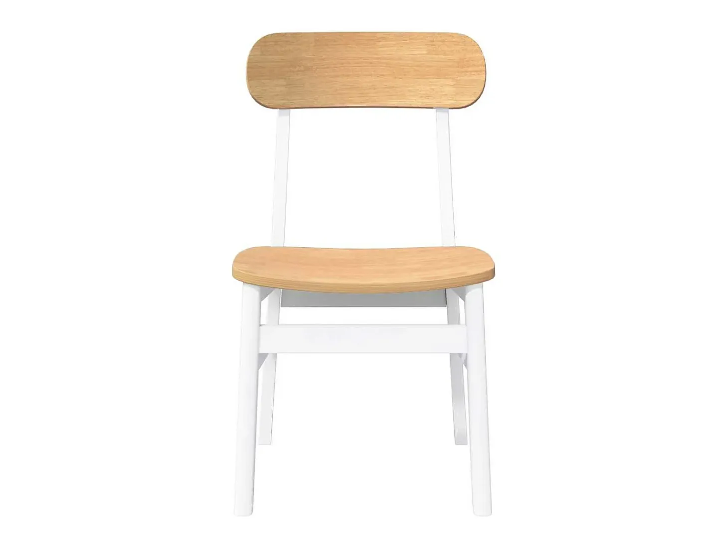 Sillas de comedor 2 unidades madera maciza de caucho blanco