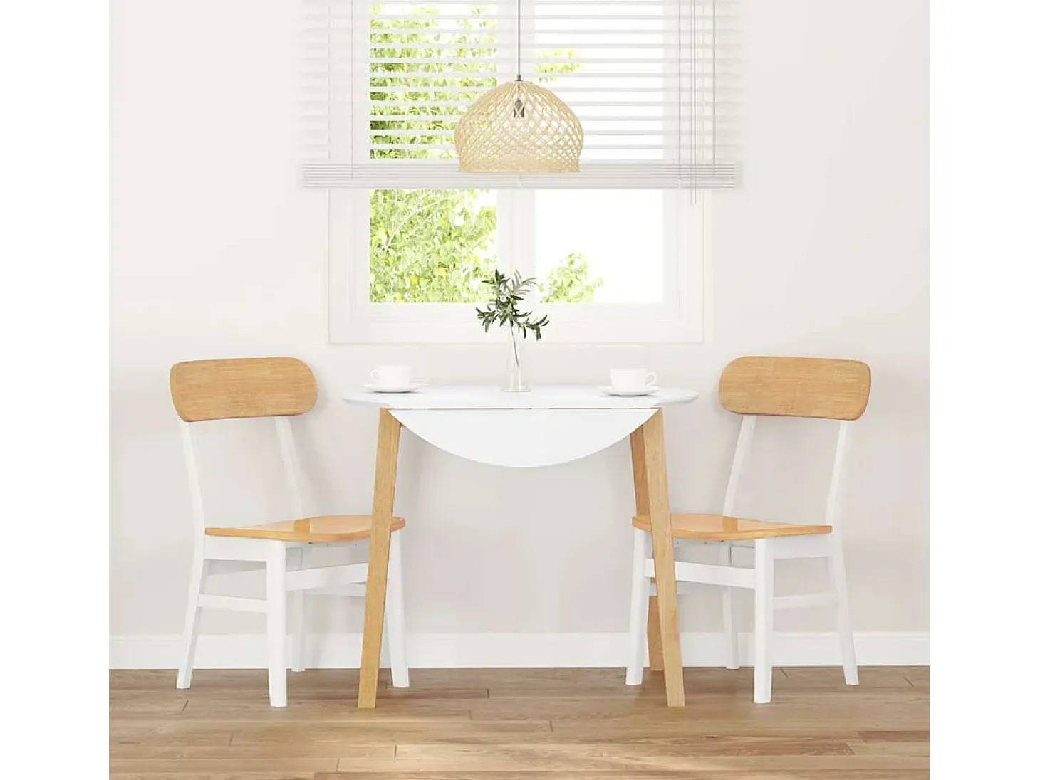 Sillas de comedor 2 unidades madera maciza de caucho blanco