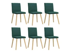 Sillas de comedor 6 unidades tela verde oscuro