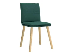 Sillas de comedor 6 unidades tela verde oscuro