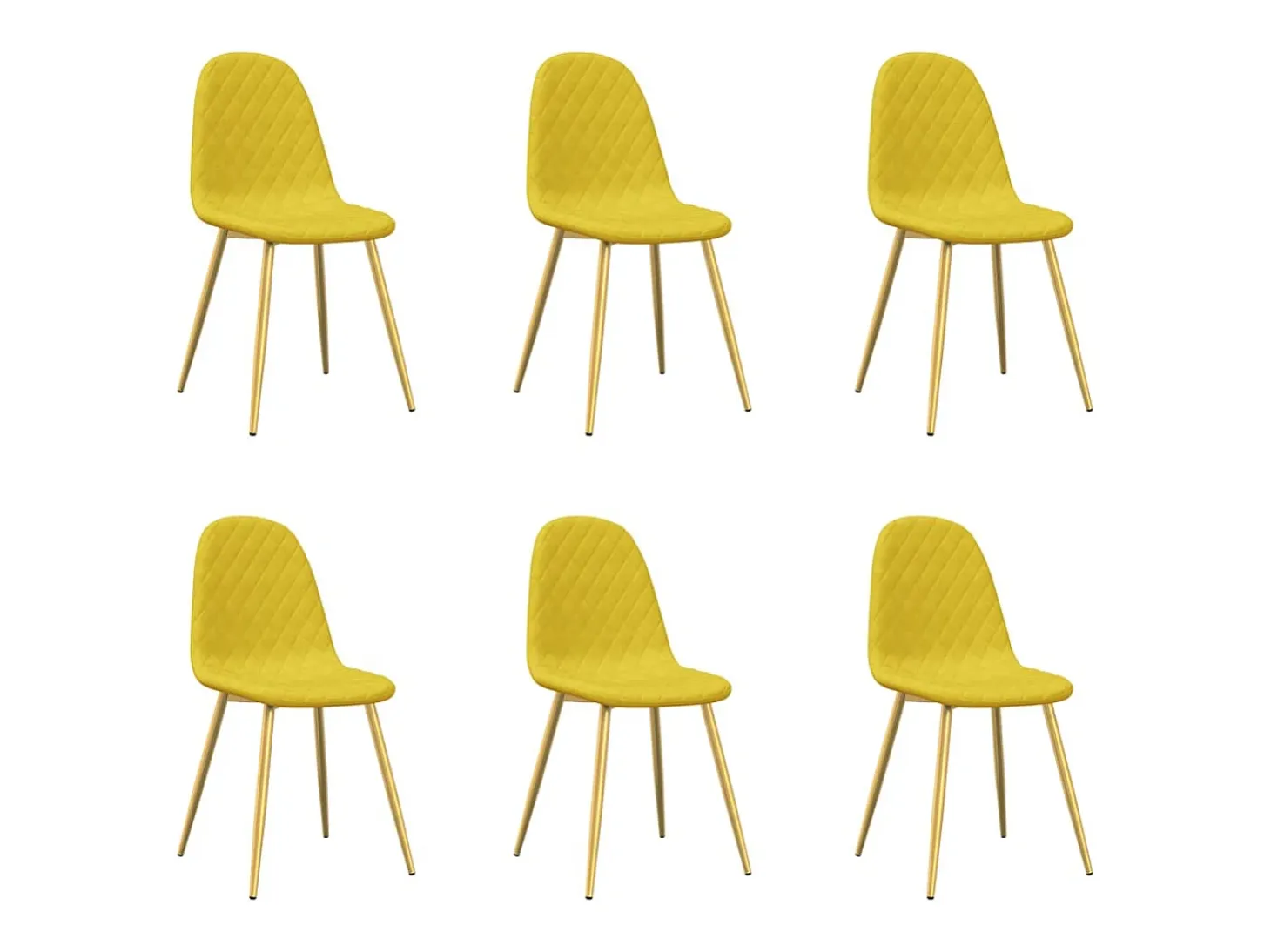 Sillas de comedor 6 unidades terciopelo amarillo mostaza