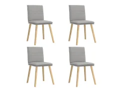 Sillas de comedor 4 unidades tela gris nube