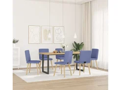 Sillas de comedor 6 unidades tela azul jeans