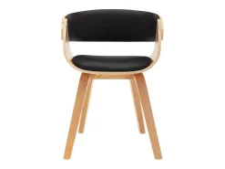 Sillas de comedor 4 unidades madera curvada cuero sintético negro