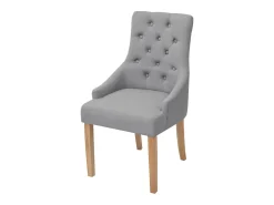 Sillas de comedor 6 unidades de tela gris claro