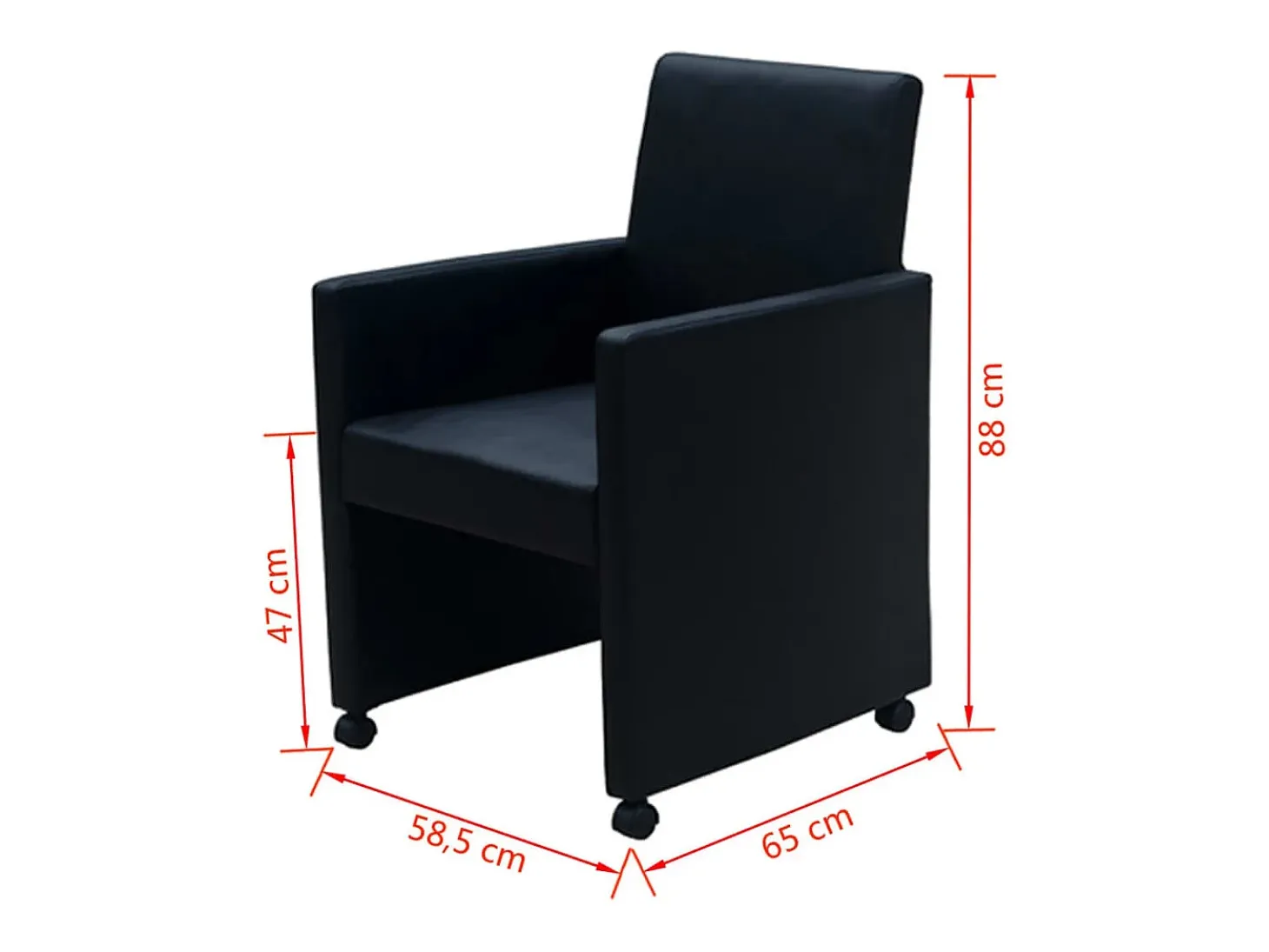 Sillas de comedor 2 unidades cuero sintético negro